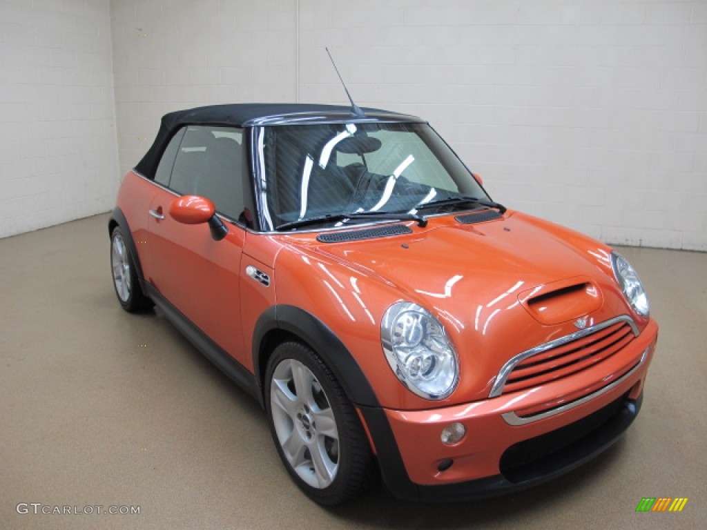 2006 Cooper S Convertible - Hot Orange Metallic / Panther Black photo #1