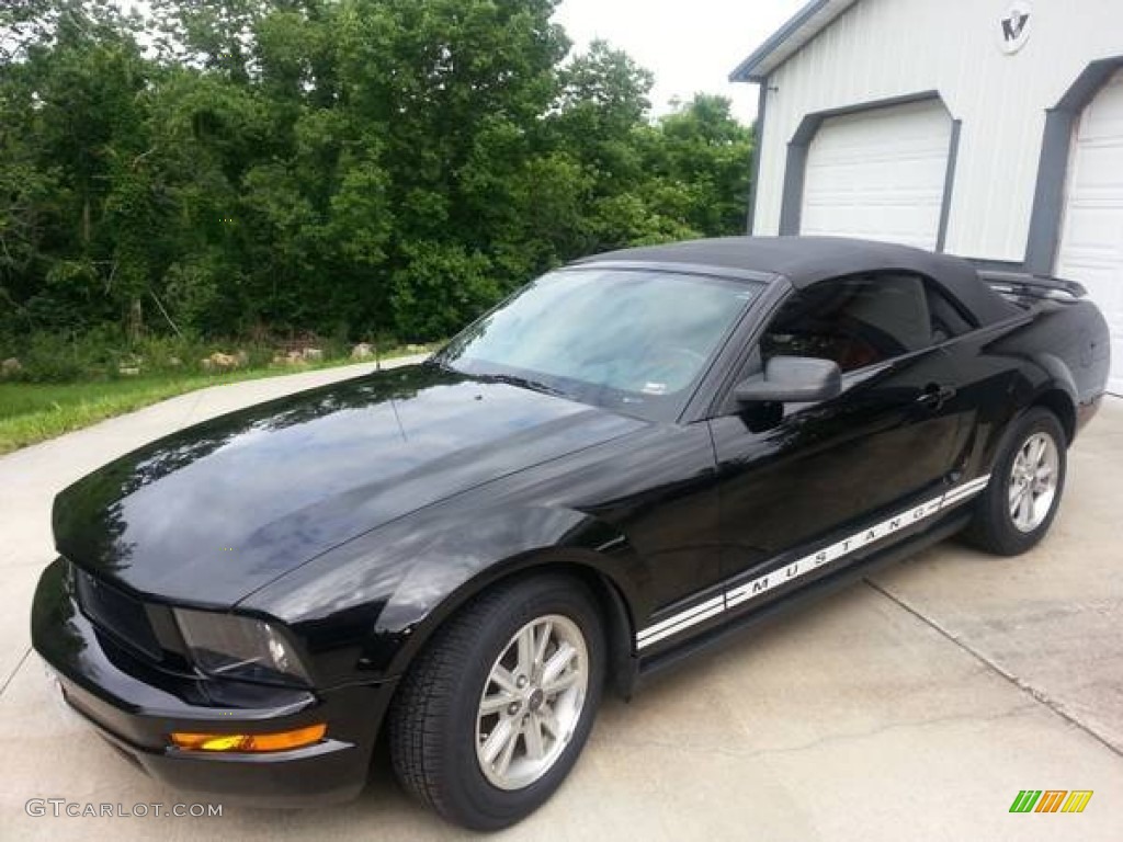 Black 2006 Ford Mustang V6 Premium Convertible Exterior Photo #88349756