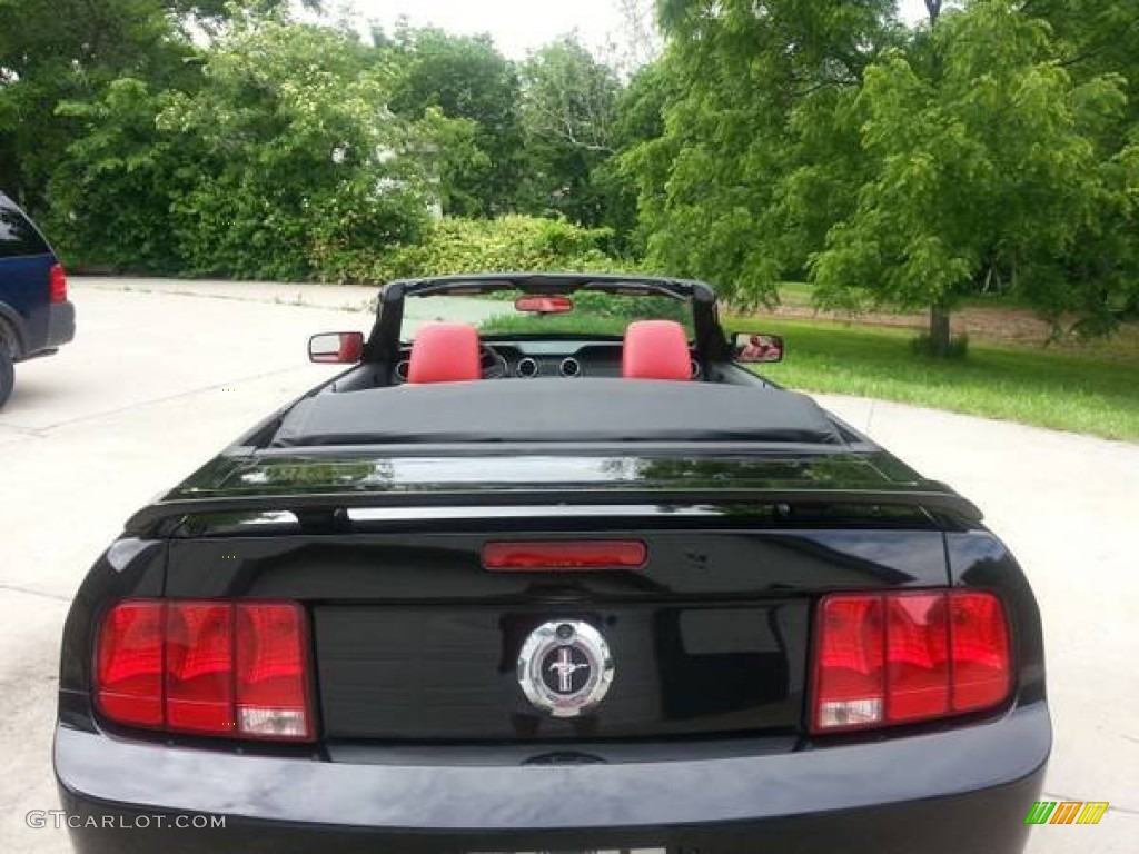 2006 Mustang V6 Premium Convertible - Black / Red/Dark Charcoal photo #7