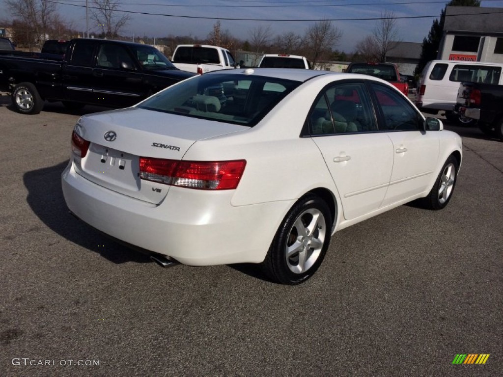 2007 Sonata SE V6 - Arctic White / Beige photo #2