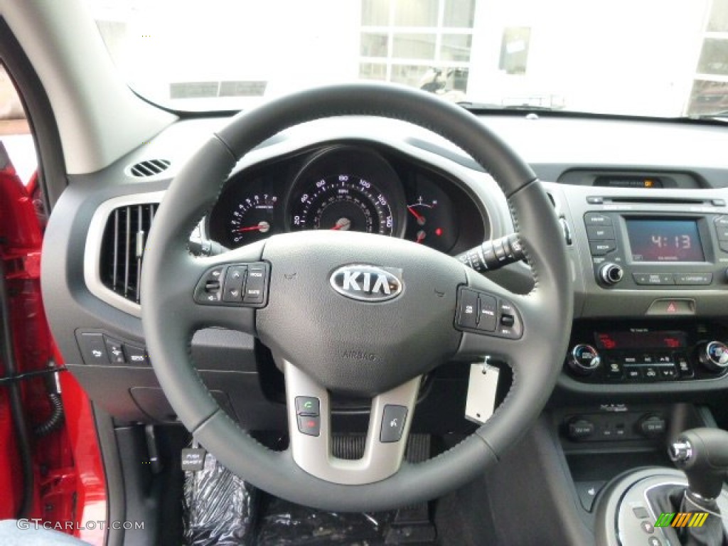 2014 Kia Sportage EX AWD Black Steering Wheel Photo #88351556