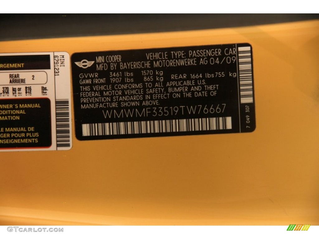 2009 Cooper Hardtop - Mellow Yellow / Black/Grey photo #20