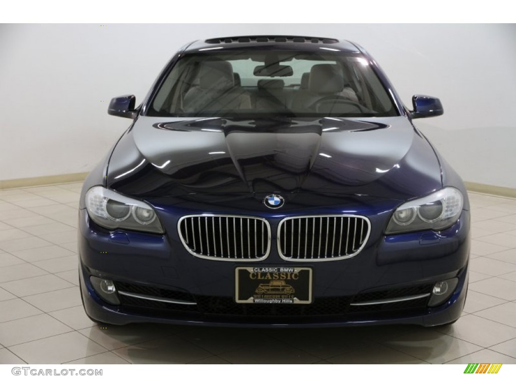 2011 5 Series 528i Sedan - Deep Sea Blue Metallic / Everest Gray photo #2
