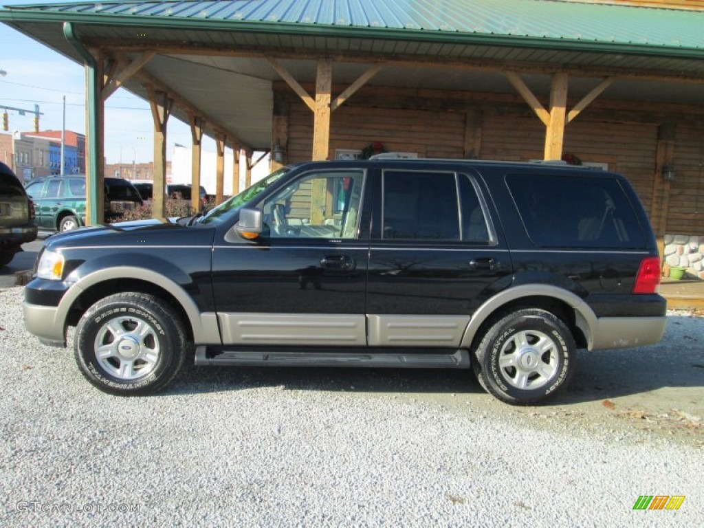 2003 Expedition Eddie Bauer 4x4 - Black Clearcoat / Medium Parchment photo #1