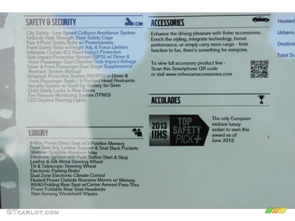 2014 Volvo S60 T5 Window Sticker Photo #88357292