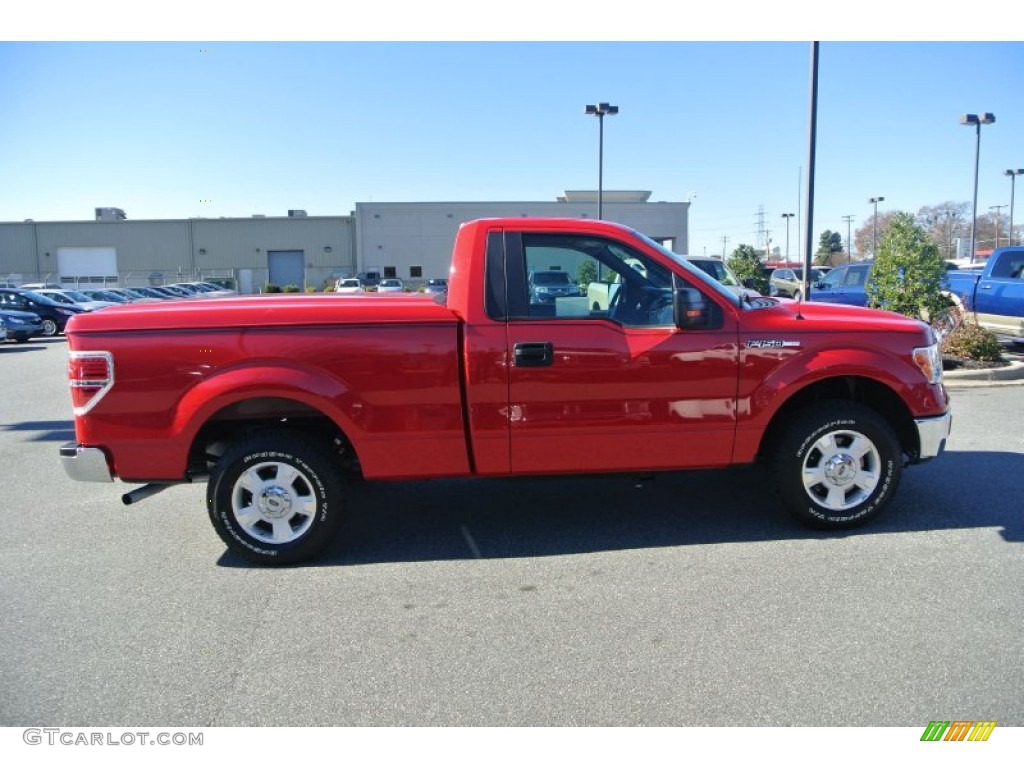 2010 F150 XLT Regular Cab - Vermillion Red / Medium Stone photo #6