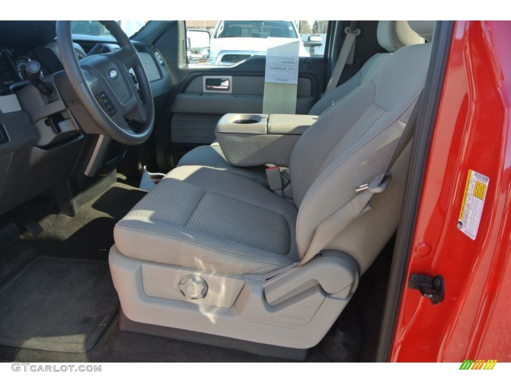 2010 F150 XLT Regular Cab - Vermillion Red / Medium Stone photo #9