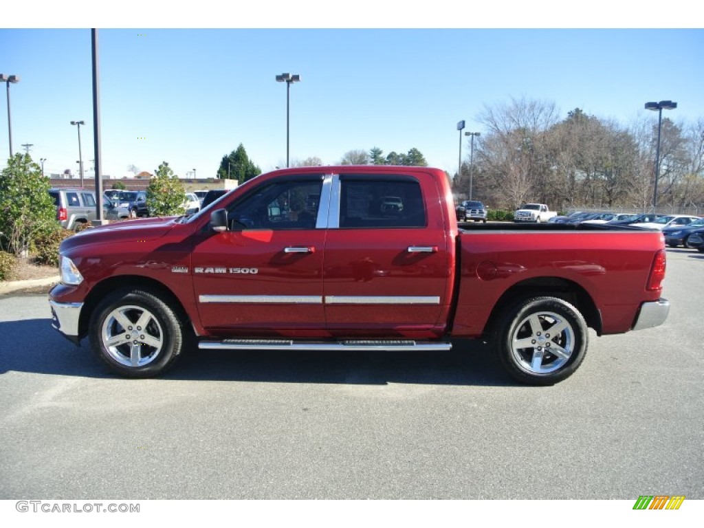 2012 Ram 1500 Big Horn Crew Cab - Deep Cherry Red Crystal Pearl / Dark Slate Gray/Medium Graystone photo #3