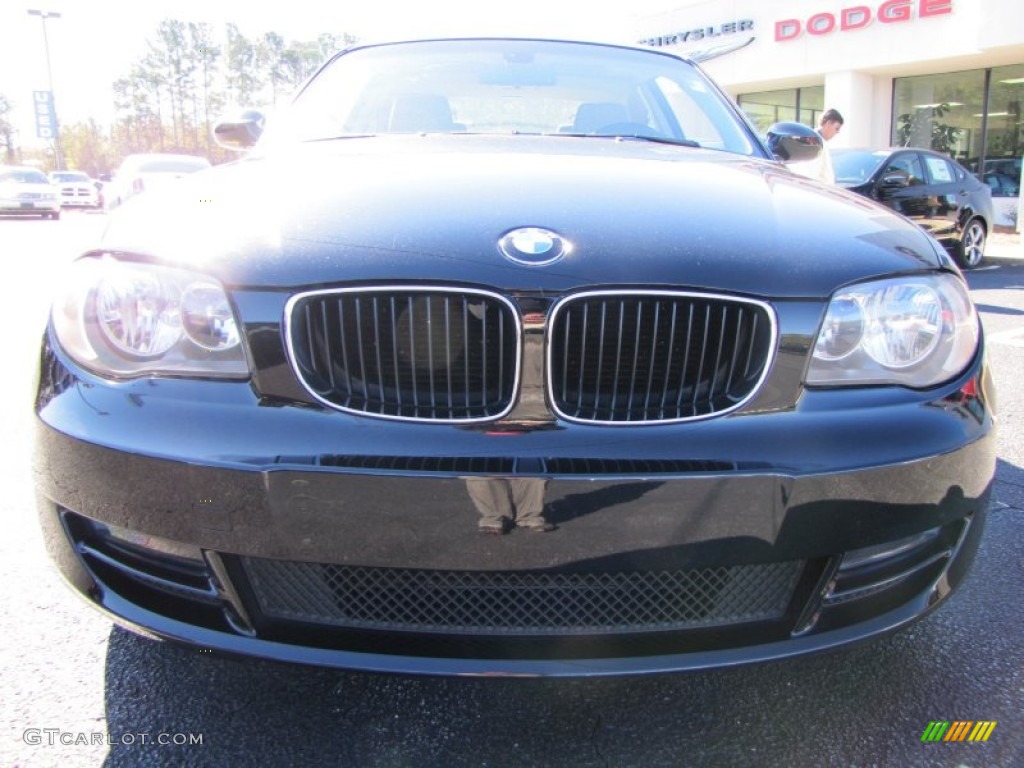 2008 1 Series 128i Coupe - Jet Black / Savanna Beige photo #2