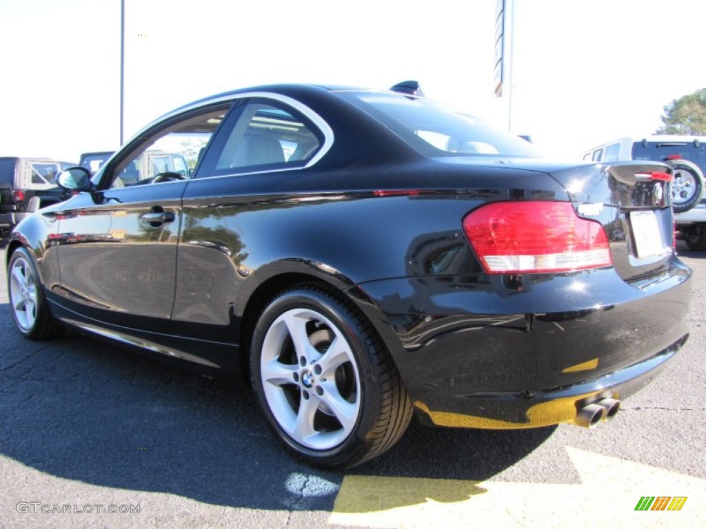 2008 1 Series 128i Coupe - Jet Black / Savanna Beige photo #5