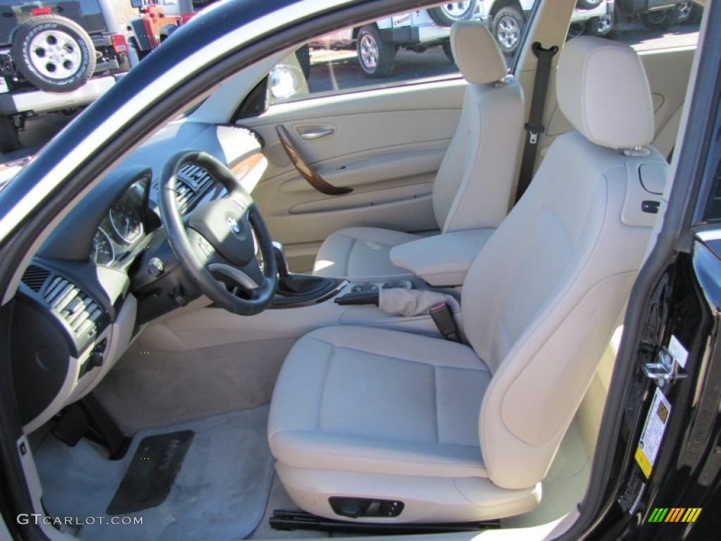 2008 1 Series 128i Coupe - Jet Black / Savanna Beige photo #10