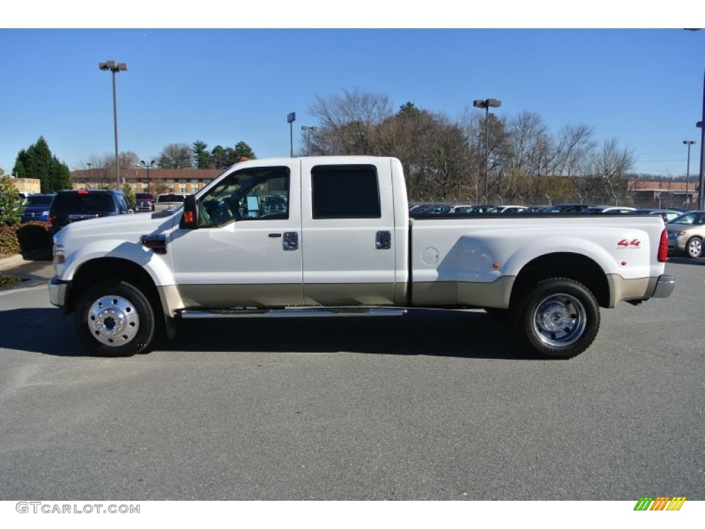 2008 F450 Super Duty Lariat Crew Cab 4x4 Dually - Oxford White / Tan photo #3