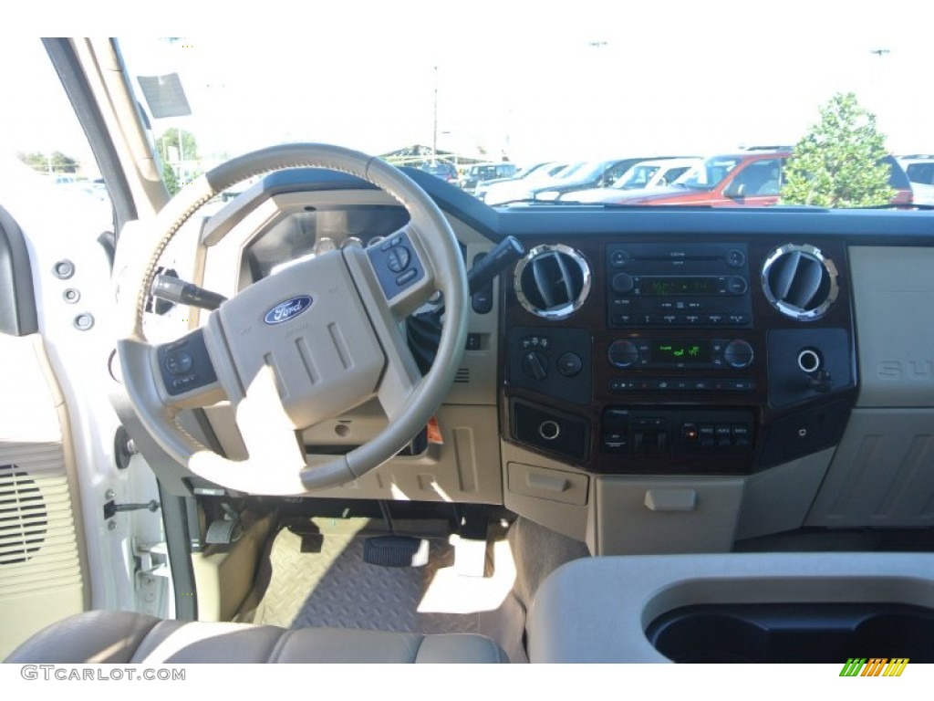 2008 F450 Super Duty Lariat Crew Cab 4x4 Dually - Oxford White / Tan photo #18