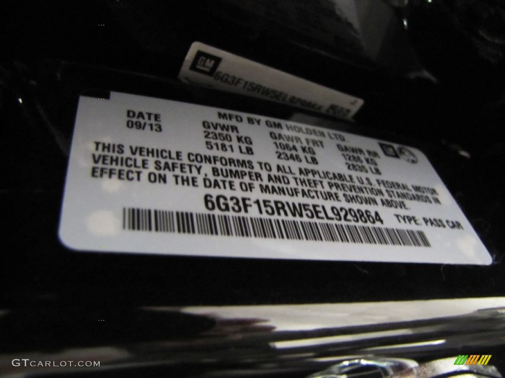 2014 Chevrolet SS Sedan Info Tag Photo #88363124