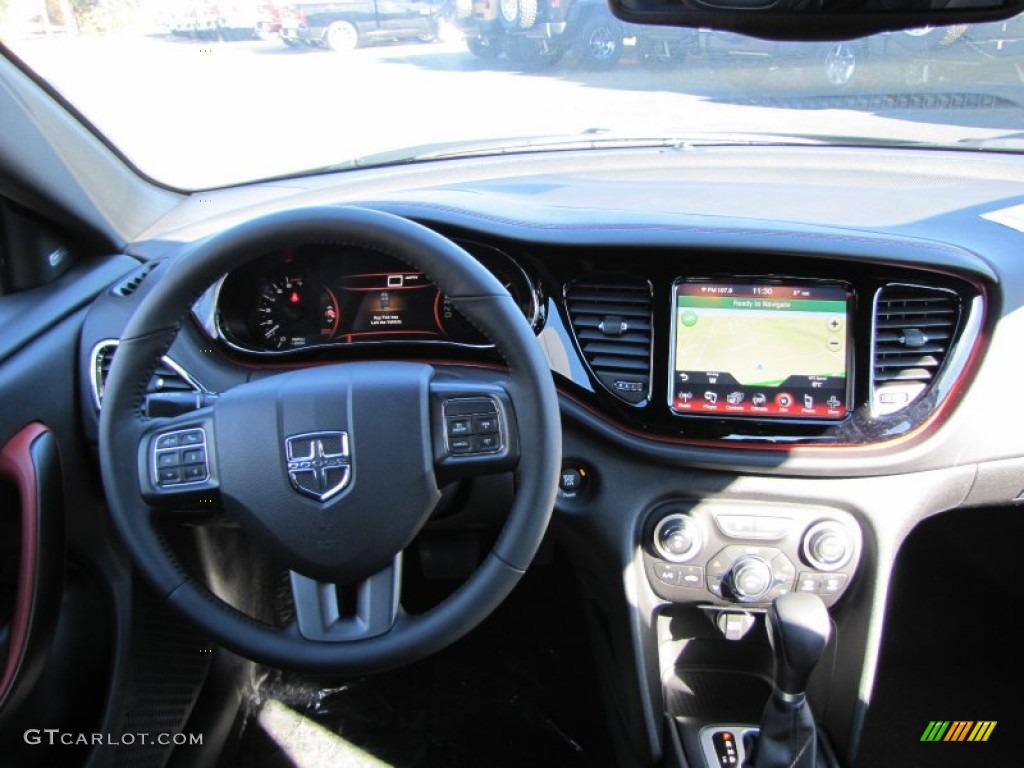2014 Dodge Dart GT GT Black/Ruby Red Dashboard Photo #88363862