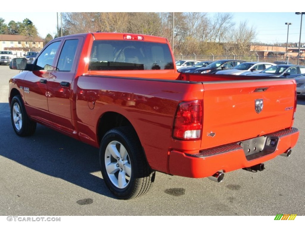 2014 1500 Express Quad Cab 4x4 - Flame Red / Black/Diesel Gray photo #4