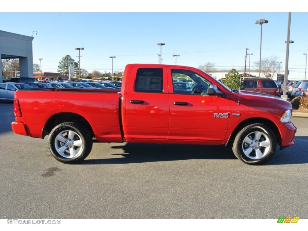 2014 1500 Express Quad Cab 4x4 - Flame Red / Black/Diesel Gray photo #6