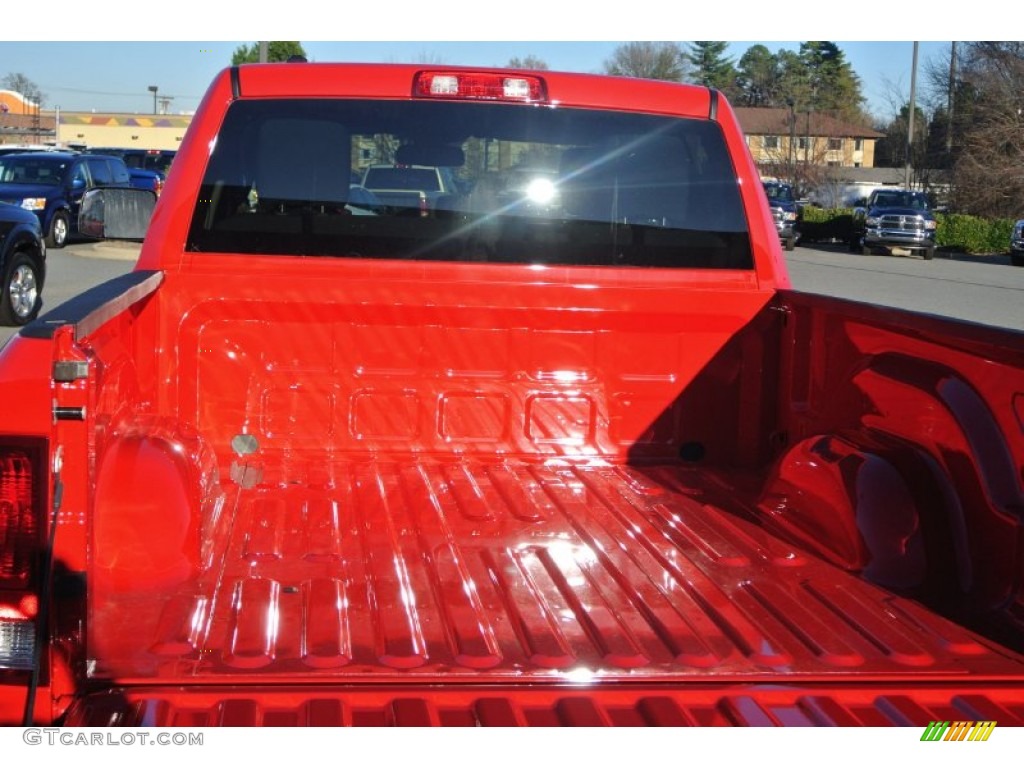 2014 1500 Express Quad Cab 4x4 - Flame Red / Black/Diesel Gray photo #15