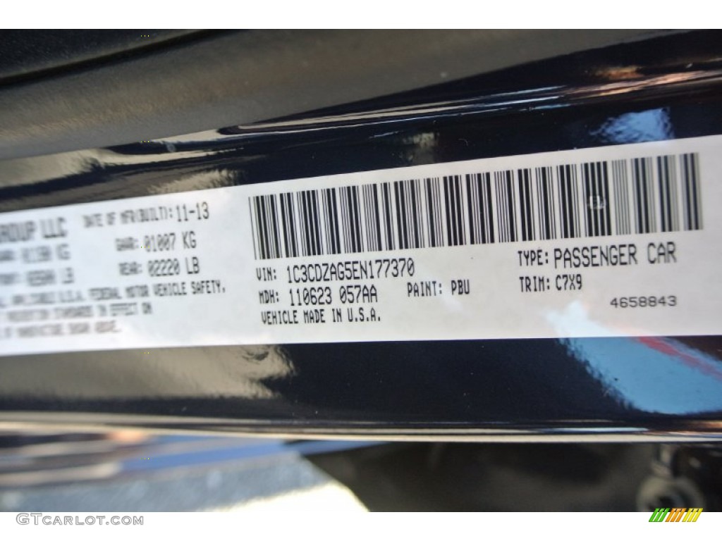 2014 Avenger SE - True Blue Pearl / Black photo #7
