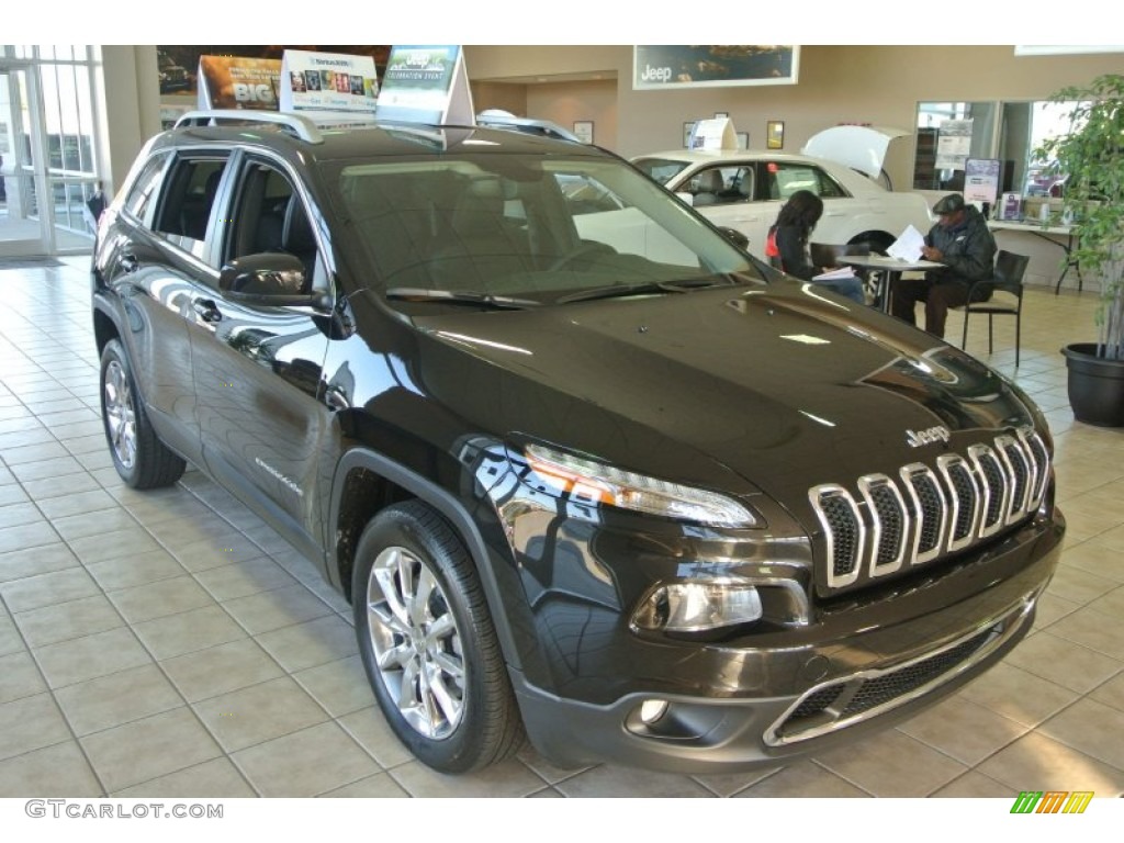 Brilliant Black Crystal Pearl 2014 Jeep Cherokee Limited Exterior Photo #88366553