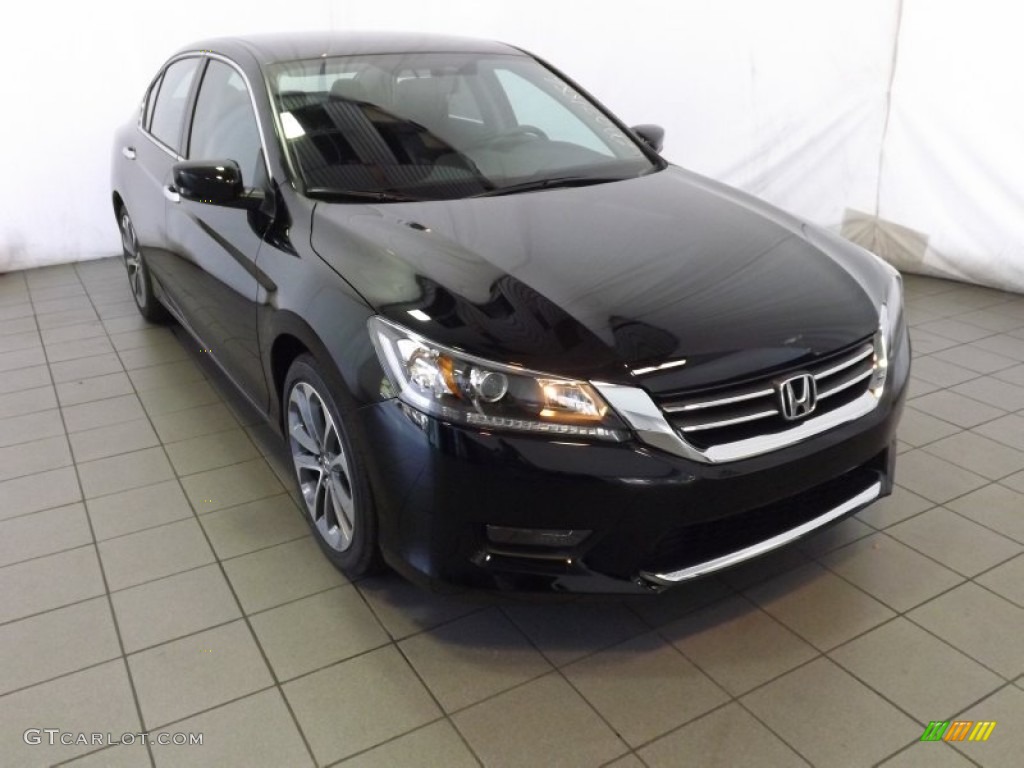 2014 Accord Sport Sedan - Crystal Black Pearl / Black photo #1