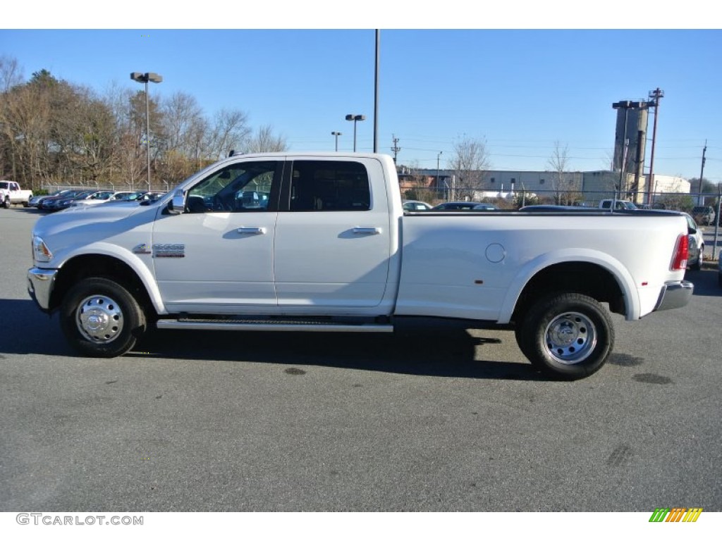 2014 3500 Laramie Crew Cab 4x4 Dually - Bright White / Canyon Brown/Light Frost Beige photo #3
