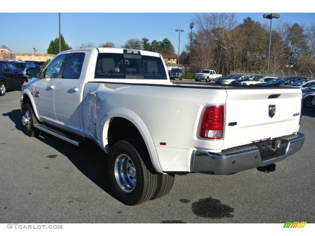2014 3500 Laramie Crew Cab 4x4 Dually - Bright White / Canyon Brown/Light Frost Beige photo #4