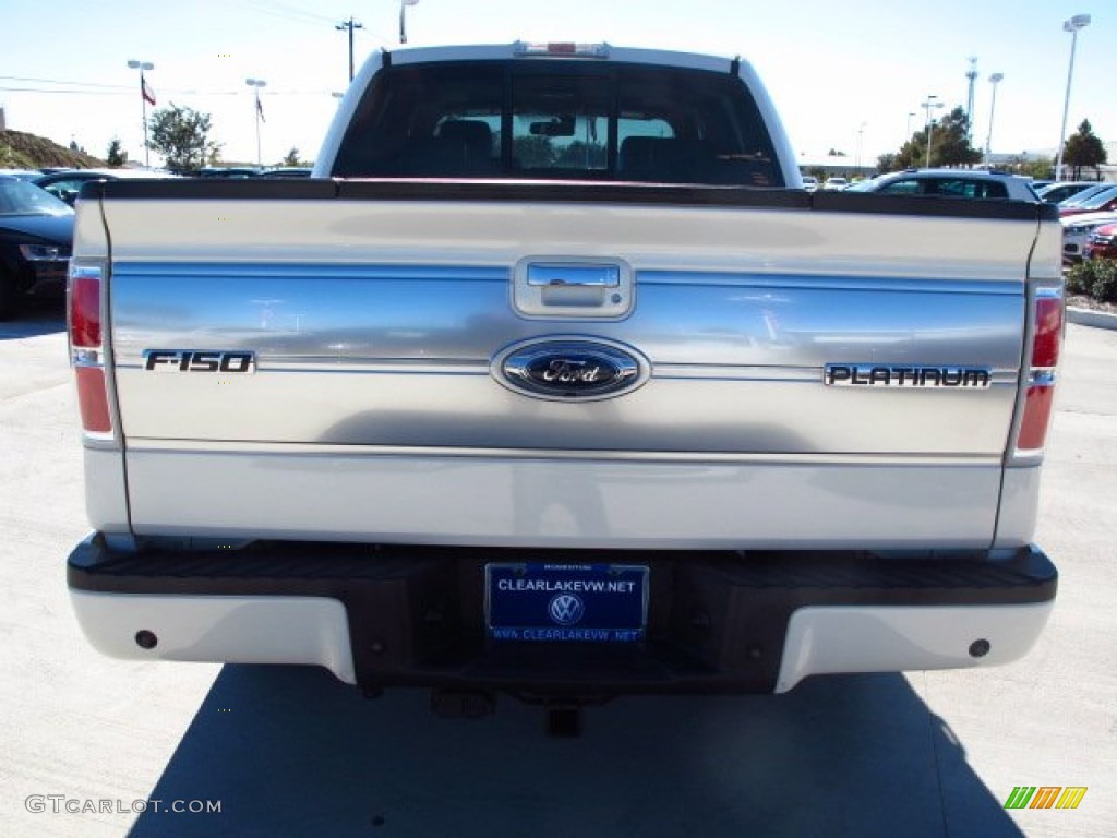 2009 F150 Platinum SuperCrew - White Sand Tri Coat Metallic / Medium Stone Leather/Sienna Brown photo #5