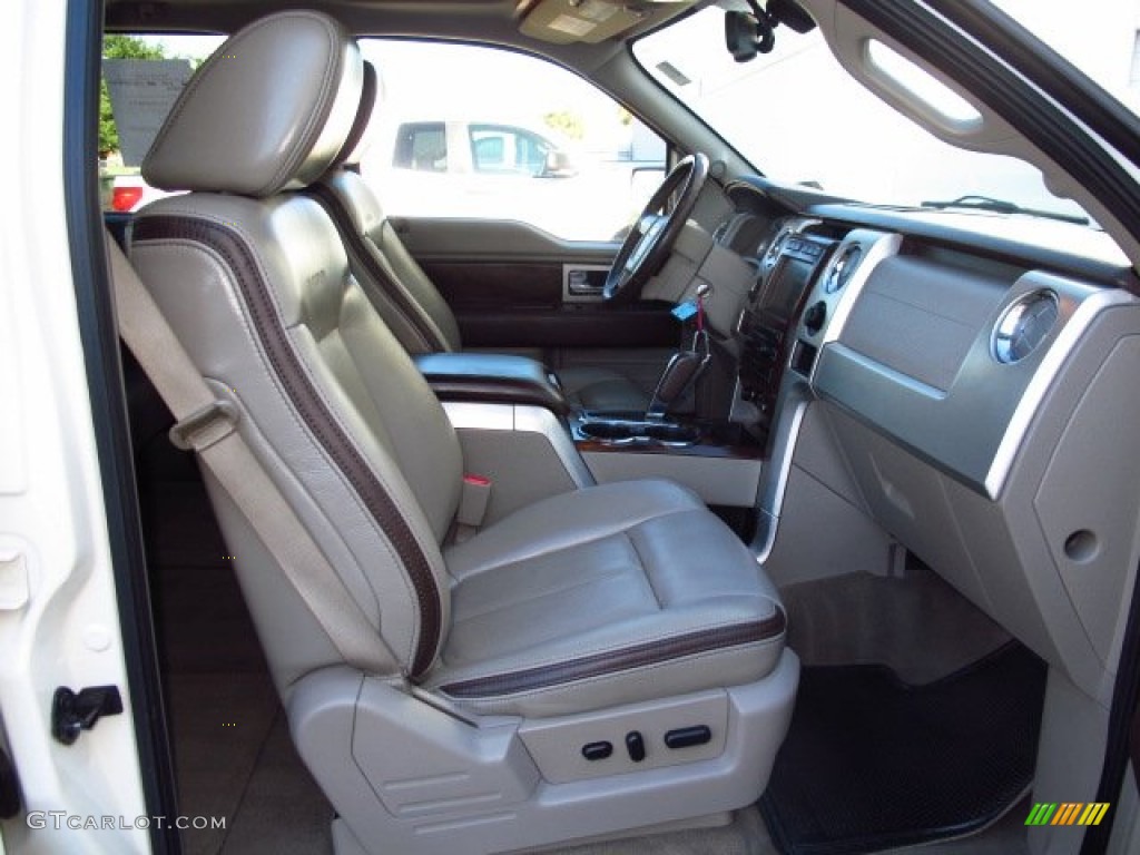 2009 F150 Platinum SuperCrew - White Sand Tri Coat Metallic / Medium Stone Leather/Sienna Brown photo #22