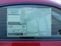 2014 Scion FR-S Standard FR-S Model Window Sticker