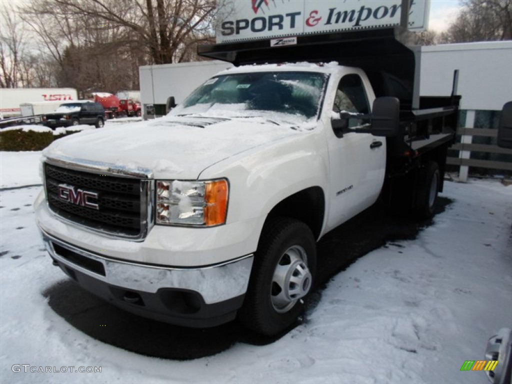 2013 Sierra 3500HD Regular Cab 4x4 Dump Truck - Summit White / Dark Titanium photo #1