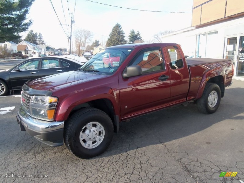 2007 Canyon SLE Extended Cab 4x4 - Sonoma Red Metallic / Dark Pewter photo #4