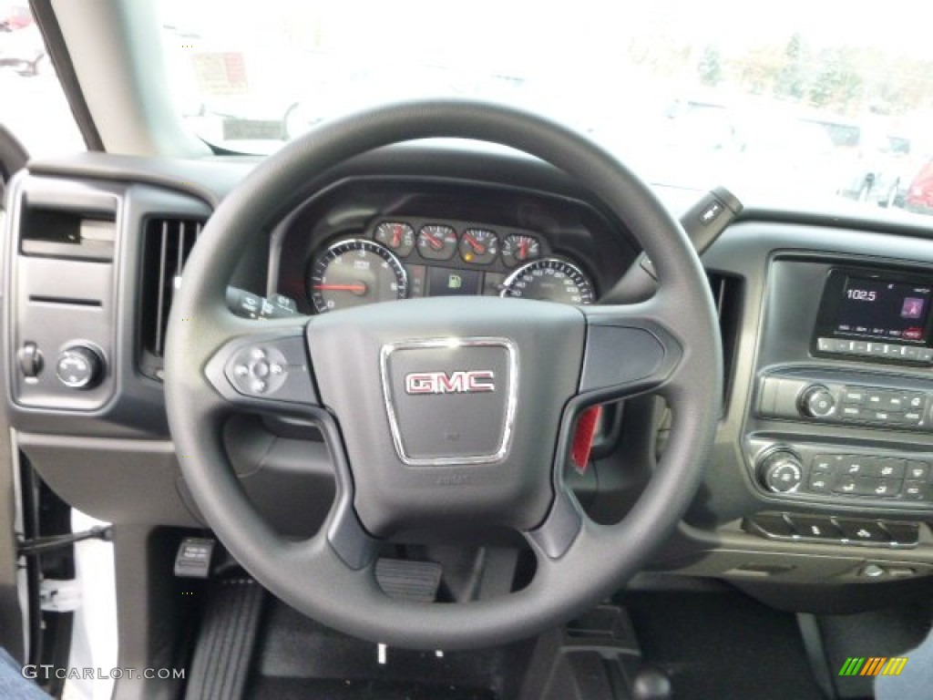 2014 GMC Sierra 1500 Regular Cab 4x4 Jet Black/Dark Ash Steering Wheel Photo #88379366