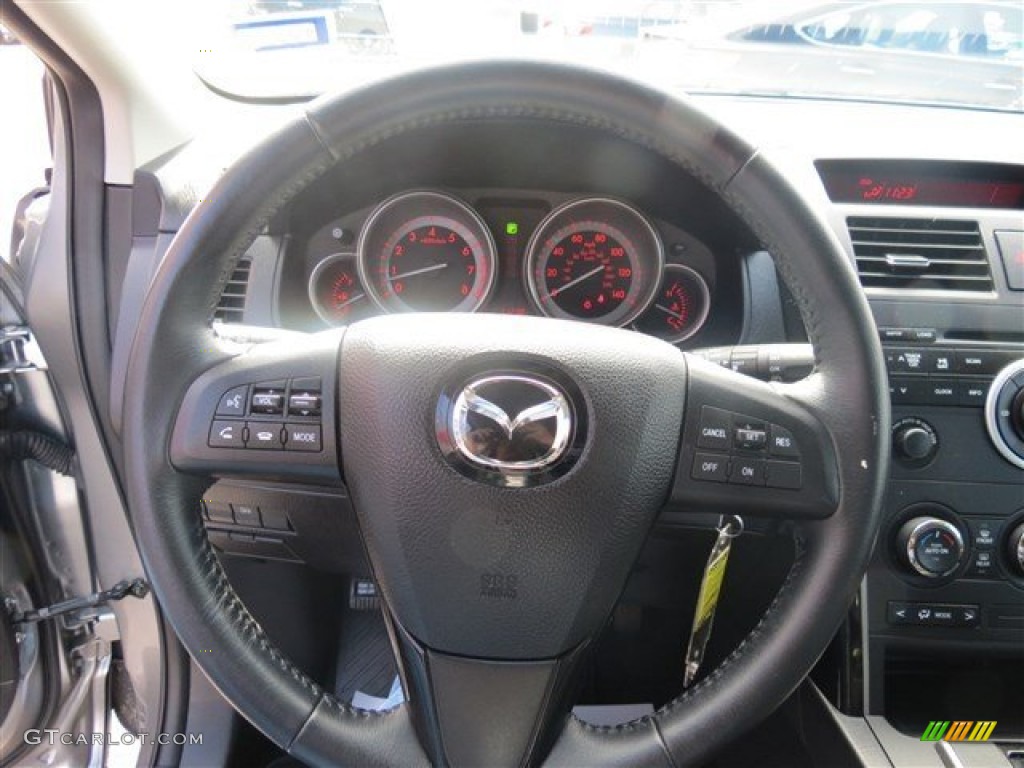 2012 Mazda CX-9 Sport Black Steering Wheel Photo #88380986