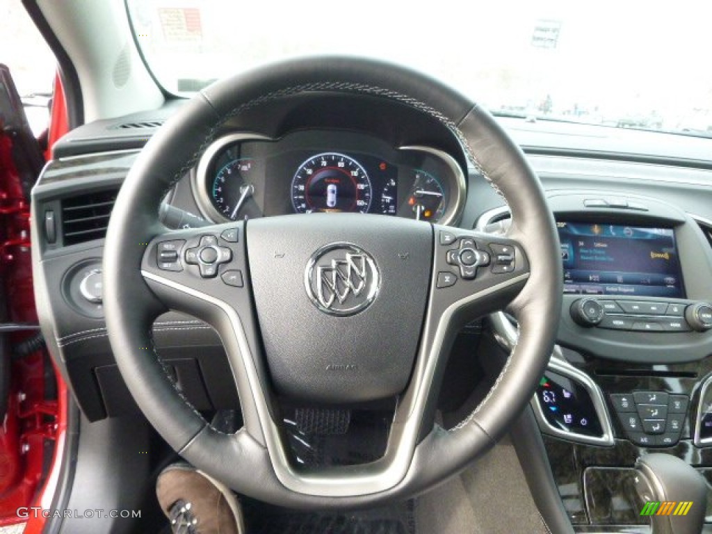 2014 Buick LaCrosse Premium Ebony Steering Wheel Photo #88382080