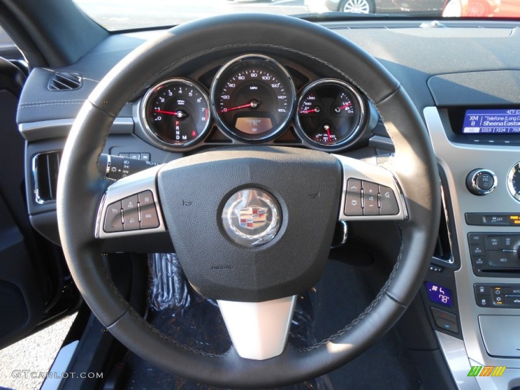 2014 Cadillac CTS 4 Coupe AWD Ebony/Ebony Steering Wheel Photo #88383098