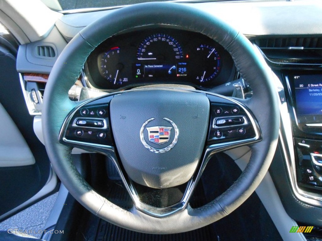 2014 Cadillac CTS Luxury Sedan AWD Light Platinum/Jet Black Steering Wheel Photo #88384874