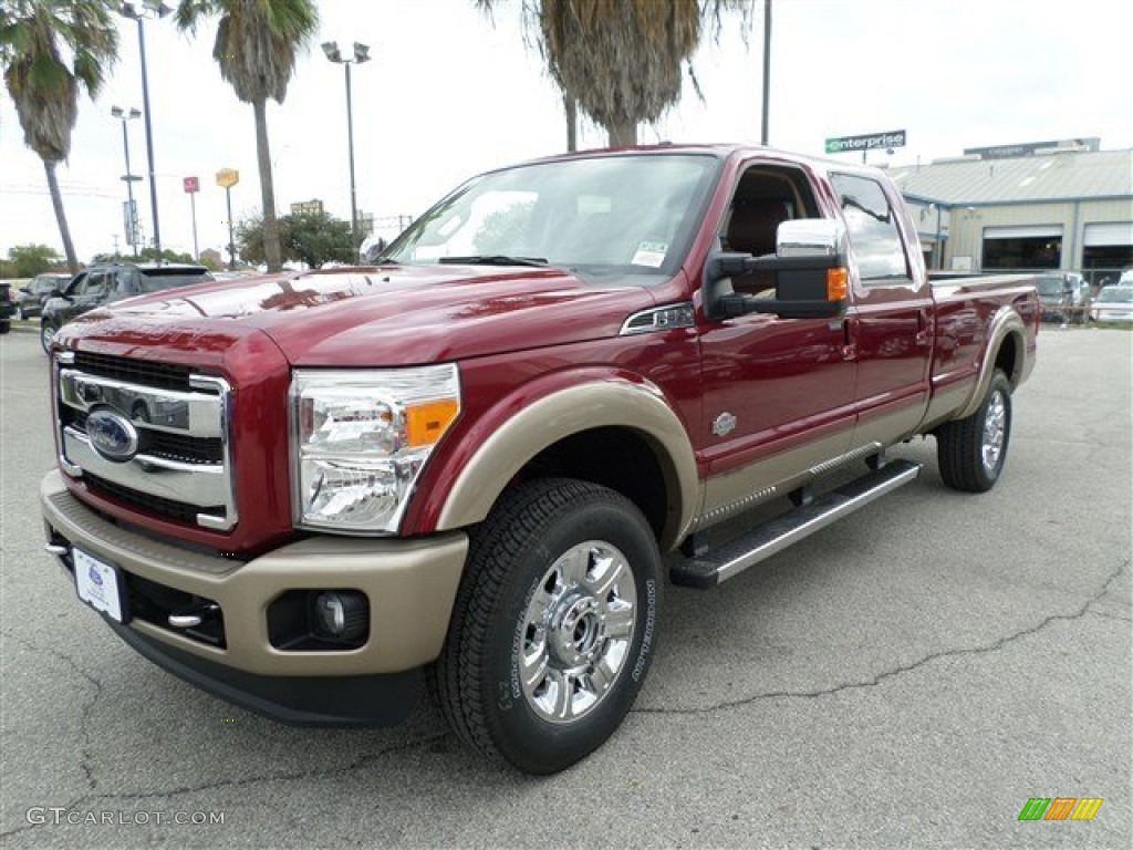 2014 F350 Super Duty King Ranch Crew Cab 4x4 - Ruby Red Metallic / King Ranch Chaparral Leather photo #1