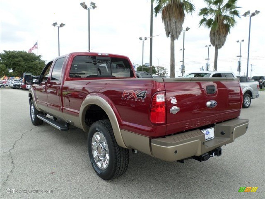 2014 F350 Super Duty King Ranch Crew Cab 4x4 - Ruby Red Metallic / King Ranch Chaparral Leather photo #3