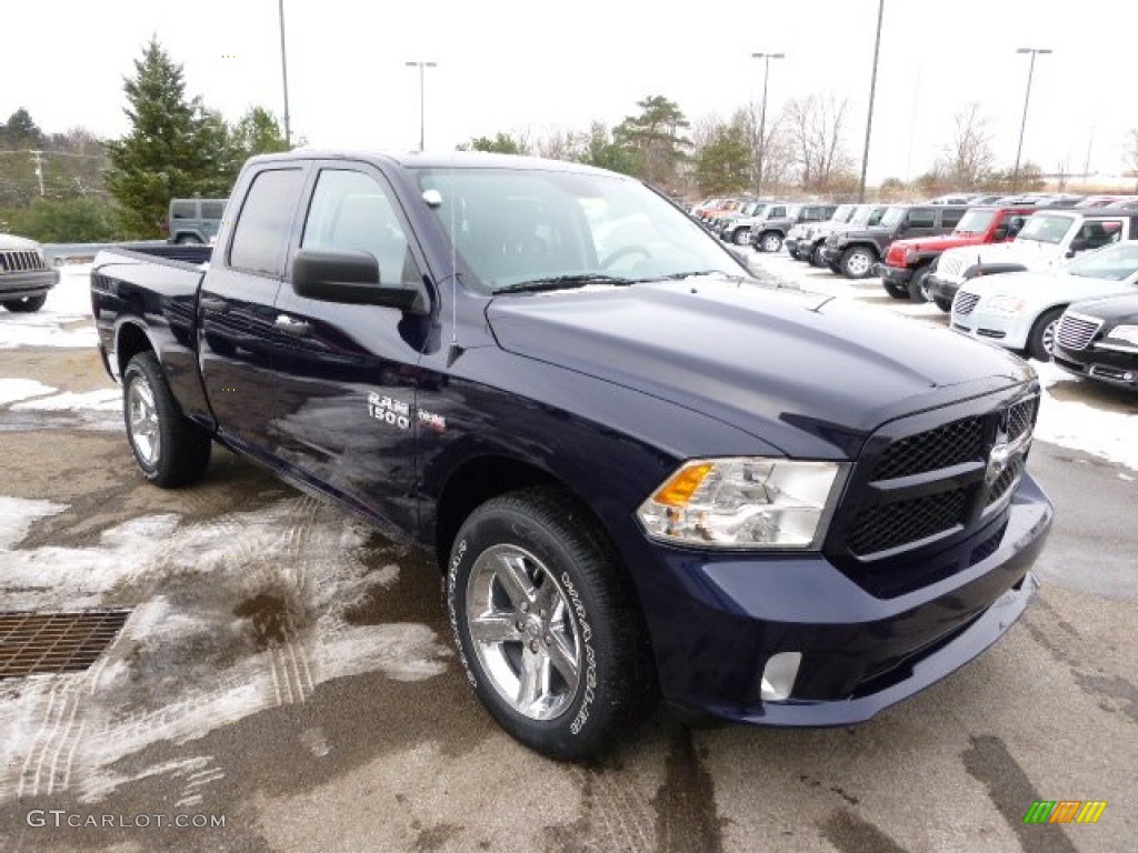 2014 1500 Express Quad Cab 4x4 - True Blue Pearl Coat / Black/Diesel Gray photo #4