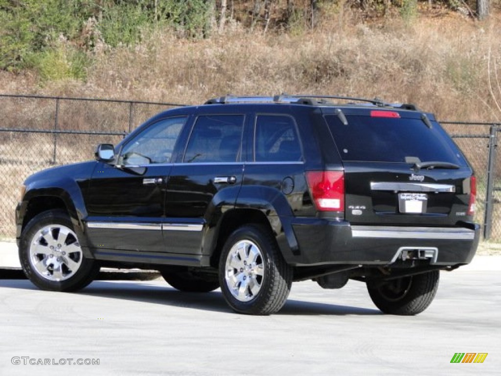 2008 Grand Cherokee Overland 4x4 - Black / Saddle Brown/Dark Slate Gray photo #4