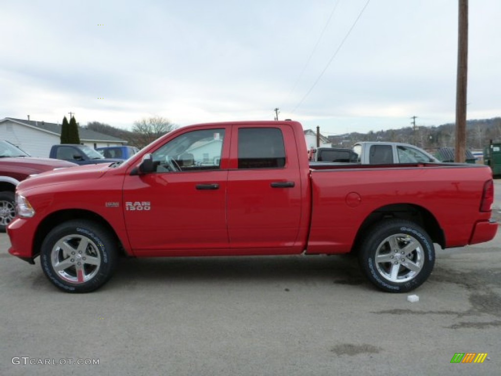 2014 1500 Express Quad Cab 4x4 - Flame Red / Black/Diesel Gray photo #2