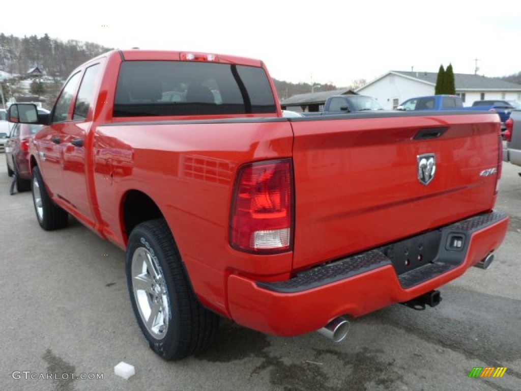 2014 1500 Express Quad Cab 4x4 - Flame Red / Black/Diesel Gray photo #3