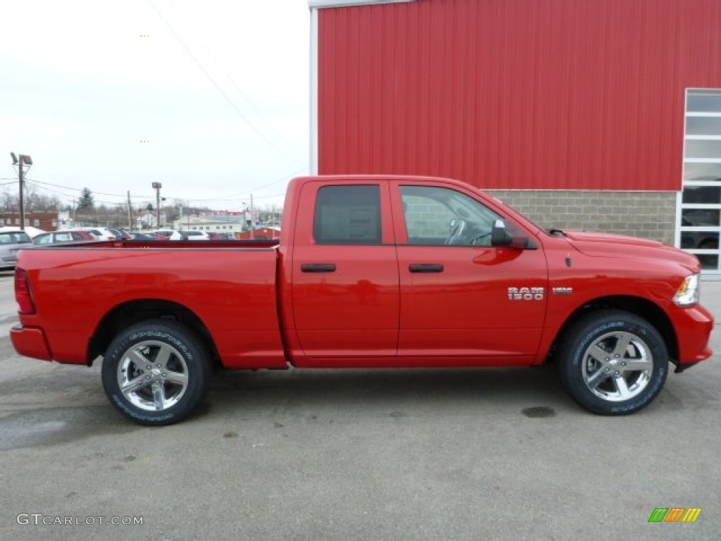 2014 1500 Express Quad Cab 4x4 - Flame Red / Black/Diesel Gray photo #7
