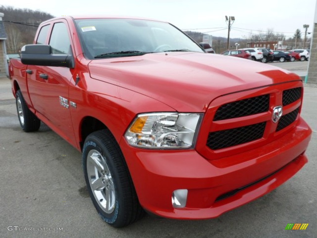2014 1500 Express Quad Cab 4x4 - Flame Red / Black/Diesel Gray photo #10