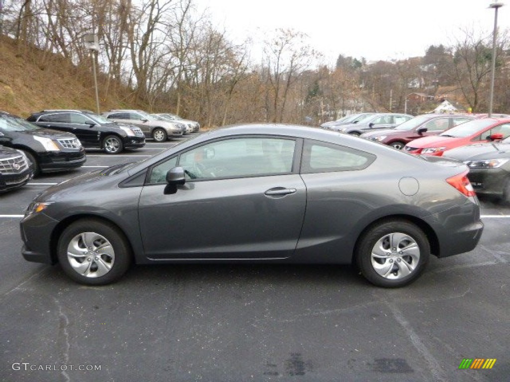 2013 Civic LX Coupe - Polished Metal Metallic / Gray photo #2