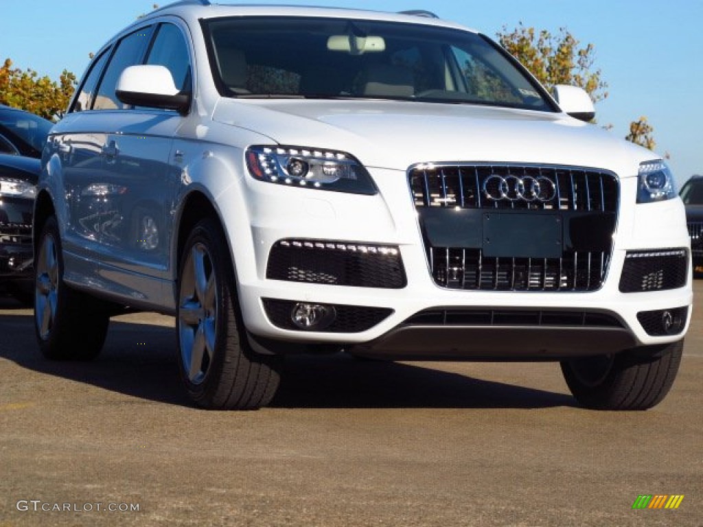 2014 Q7 3.0 TFSI quattro S Line Package - Glacier White Metallic / Cardamom Beige photo #1