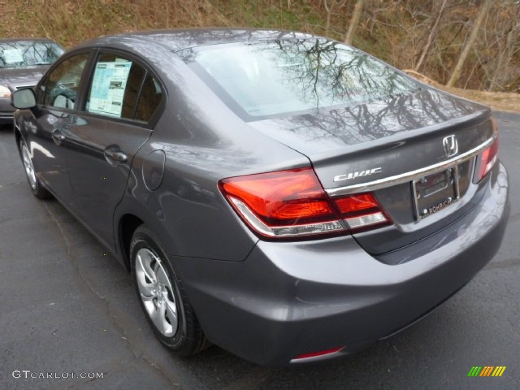 2013 Civic LX Sedan - Polished Metal Metallic / Black photo #3