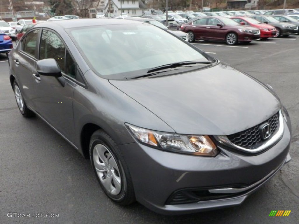 2013 Civic LX Sedan - Polished Metal Metallic / Black photo #7