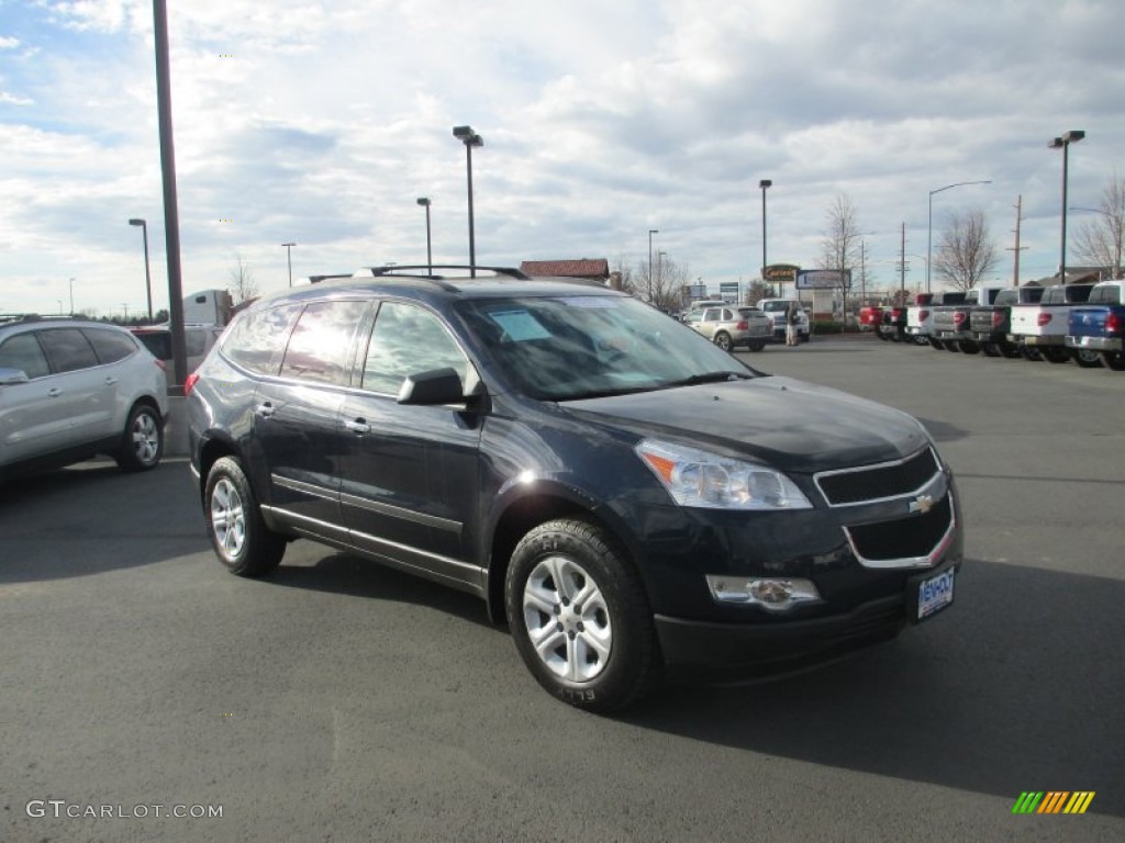 2012 Traverse LS AWD - Twilight Blue Metallic / Dark Gray/Light Gray photo #1